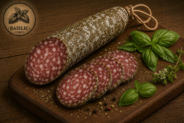 Saucisson sec au basilic